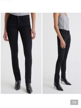 AG Harper Black Straight Jeans